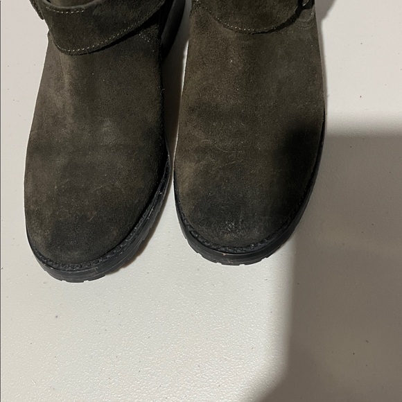 Frye Natalie Short Engineer Boot / Green Suede - Picture 6 of 8